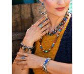 American West Sterling Silver Shield Shape Blue Gemstone Ring Size 8